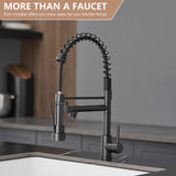 Kitchen Sink Faucet with Soap Dispenser, Kitchen Faucet with Pull Down Sprayer 2 Modes 304 Stainless W1932P300995