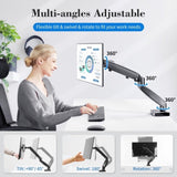 ZNTS The monitor arm is adjustable for desktop mount and fits 15-27 inch monitors with weight capacities 98670794