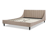 Aspen Vertical Tufted Modern Headboard Platform Bed Set, Queen, Mink Beige Performance Velvet B2719P238510