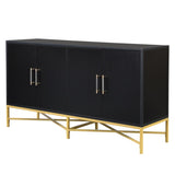 U_STYLE Distinctive Features of Four-Door Sideboard with Metal and Cross-Leg Design,Suitable for N711P170791B