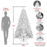 Artificial 6ft White Christmas Tree with 760PVC Mixed Branch Tips,Green,Hinged Premium & Foldable 71307164