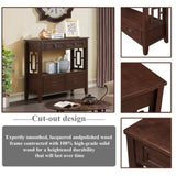 36'' Farmhouse Pine Wood Console Table Entry Sofa Table with 4 Drawers & 1 Storage Shelf for W120290510