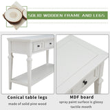 ZNTS Classic Retro Style Console Table with Three Top Drawers and Open Style Bottom Shelf, Easy Assembly 87021616