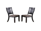 Dark Coffee Fabric Upholstered Side Chairs, Black SR011808