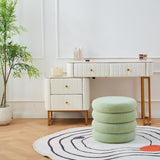 Round Storage Ottoman, Modern Sherpa Footstool, Teddy Vanity Stool with Flip-Top 83555734