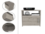 Nightstand, Single Door Cabinet, Metal Handle, One Shelf, Superior Top, Light Gray B097120602