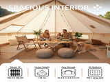4 Season Bell Tent 16.4FT, Beige Waterproof Glamping Yurt Tent with Stove Jack, Fits 10 People W3636P456648