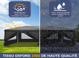 3 x 6m Four Windows Practical Waterproof Folding Tent Black 83265586
