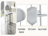 Set of 2 Modern Bar Stools, CurvedBack PU Leather Upholstered Counter Chairs, Metal Frame with W1151P433264