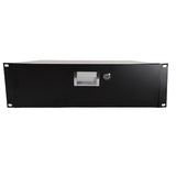 ZNTS 19" 3U Steel Plate DJ Drawer Equipment Cabinet with Keys Black 06087536