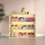 Off white LED light shoe box three layers with glass doors 36149412