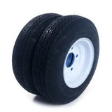 2x Tralier Tires Tubeless 480-8 4.80 X 8 8" B 5 Lug Hole Bolt Wheel White 4 Ply 75909727