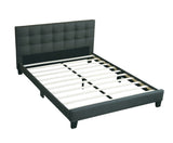 Modern 1pc Eastern king Size Bed Charcoal Polyfiber Tufted Headboard Platform Bedframe Bedroom B011P243660