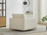 30.7"W Square Upholstered Swivel Accent Chair and Comfy Accent Single Sofa 360 Degree Club W3188P280020