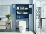 2-Door Painted MDF Toilet Cabinet 23.23*8.66*66.93in Navy blue 89298036