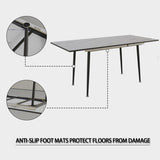 ZNTS 47" expandable to 63" inch MDF square white marble patterned dining table, modern industrial kitchen W2189P174790