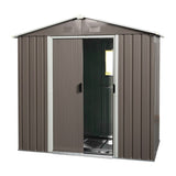 8ft x 4ft Outdoor Metal Storage Shed With window and metal foundation,Gray W54071037