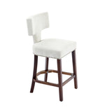 Mid Century Modern Counter Height Bar Stools Set of 2, Farmhouse Linen Fabric Upholstered Accent W1143P296347