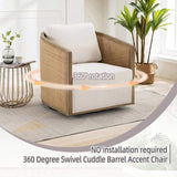 COOLMORE Swivel Chair, Comfy Round Accent Sofa Chair for Living Room, 360 Degree Swivel W395102742