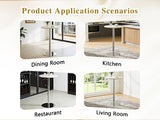 Rock slab circular tabletop non adjustable bar table, bar table with silver legs W2920P443468