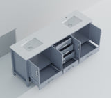 Dark Grey Double Bath Vanity 84 in. W x 22 in. D, with Cultured Marble Top B2731P259154