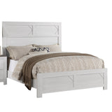 White Color 1pc Queen Size Bed High Headboard MDF Particle Board Bedroom Furniture Bedframe Unique B011137846