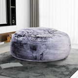Modern 5-Foot Round Memory Foam Bean Bag Soft Faux Fur Cover Bean Bag Chair, Purple B2741P329269