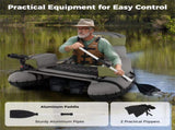 350lbs Inflatable Fishing Float Tube - 2 Air Chambers, Rod HolderFish Ruler, GreenGray 03732199
