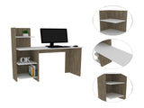 White and Pine 4-Shelf Writing Desk B06280450