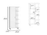 Keller Linen Cabinet 63" H, with 1 door and 9 shelves, White, B097P199738