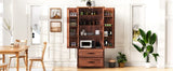 K&K 71" Farmhouse Kitchen Pantry with 2 Large Drawers,Embossed Texture Freestanding Cupboard N707P254905Z