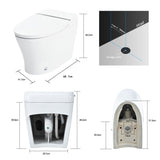 ZNTS Smart Toilet Bidet Combo with Self-Cleaning Nozzle,Upmarket Compact Dual Flush Toilet 1/1.28 WF314231AAA