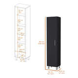 Lawen Tall Storage Cabinet, Single Door, 3 Broom Hangers B128P203050