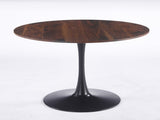 42.1" walnut Color Top Tulip Table, Mid-century Dining Table for 4-6 People - Round MDF Table Top W234P490235