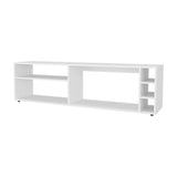 White TV Stand for 70" Screen with Open Storage and Melamine Finish B062P290263