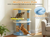 29" Moon & Star Cat Tree with 4 Levels, Jute Scratching Posts & Anti-Tipping Device for Kittens & 12602690