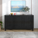 ZNTS Large Storage Space Sideboard, 4 Door Buffet Cabinet with Pull Ring Handles for Living, Dining 15869151