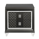 Metallic Grey 2-drawer Nightstand B062P181331