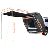 ZNTS SUV Tailgate Tent with Three Sides Awning Shade, Car Roof Canopy and Poles, Water Resistant Camping 79603980