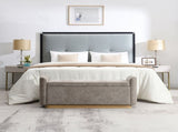 49" Bench with Storage, Storage Ottoman Bench with Safety Hinge, Gold Metal Base with wood frame, W2671P441836