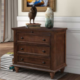 U_STYLE 3-Drawer Storage Wood Cabinet, End Table with Pull out Tray WF319367AAD