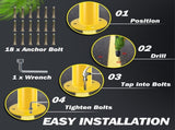 Safety Bollard Post, 36 Inch Height Steel Bollards, 3.5 Inch Diameter Parking Bollard, Yellow Powder 64941043
