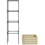 Cream white galvanized planter box with rattan holder 24 "x 24" x 11.75" 15161950