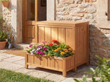 28" Package Delivery Box with Gas Strut Lid, Elevated Storage Bench with Planter Box 40522901