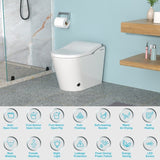 ZNTS Smart Toilet with Bidet Built in, Auto Open & Close, Elongated Heated seat, Foot Sensor Flush, LED W1243P203352