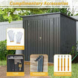 ZNTS 6 x 4 ft Outdoor Storage Shed, All Weather Tool Shed for Garden, Backyard, Lawn, Black W2505P173291