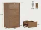51 Inch Vertical File Cabinet with 4 Storage Drawers, Office Filing Cabinet 96443194