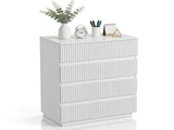 Handleless Grille-Finished 4-Drawer Bedside Table P2 Particleboard MDF & Melamine Veneer 28721964