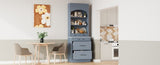 TOPMAX Modern 83.7inch High Kitchen Pantry, Freestanding Tall Kitchen N717P221575E