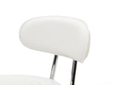 Round Shape Adjustable Salon Stool with Back and Line White 46930452